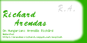 richard arendas business card