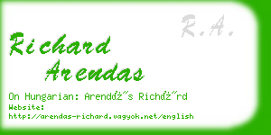 richard arendas business card